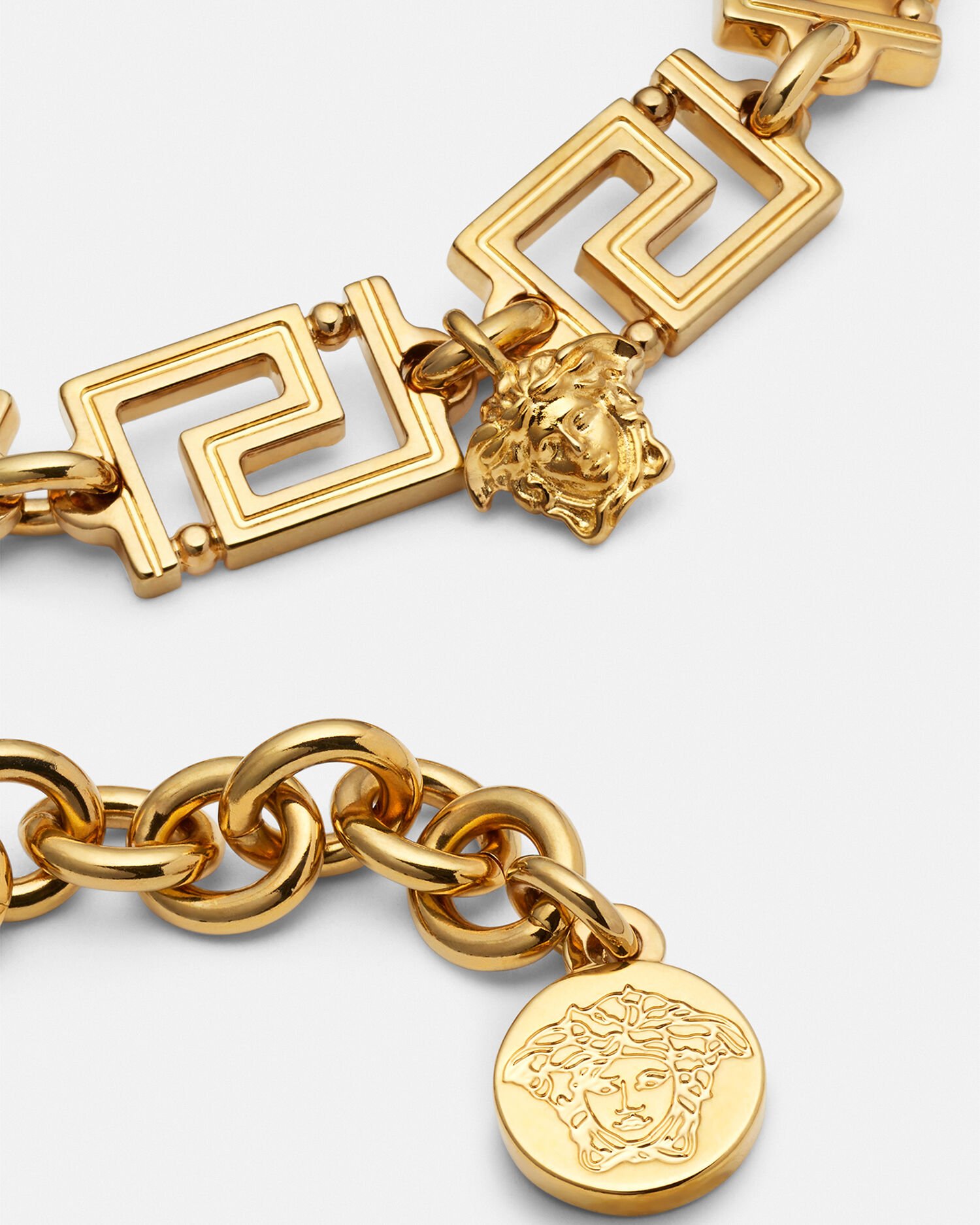 VERSACE Greek＆Medusa カフ ロゴ ブレスレット ゴールド Medusa Chain Bracelet Gold | VERSACE US