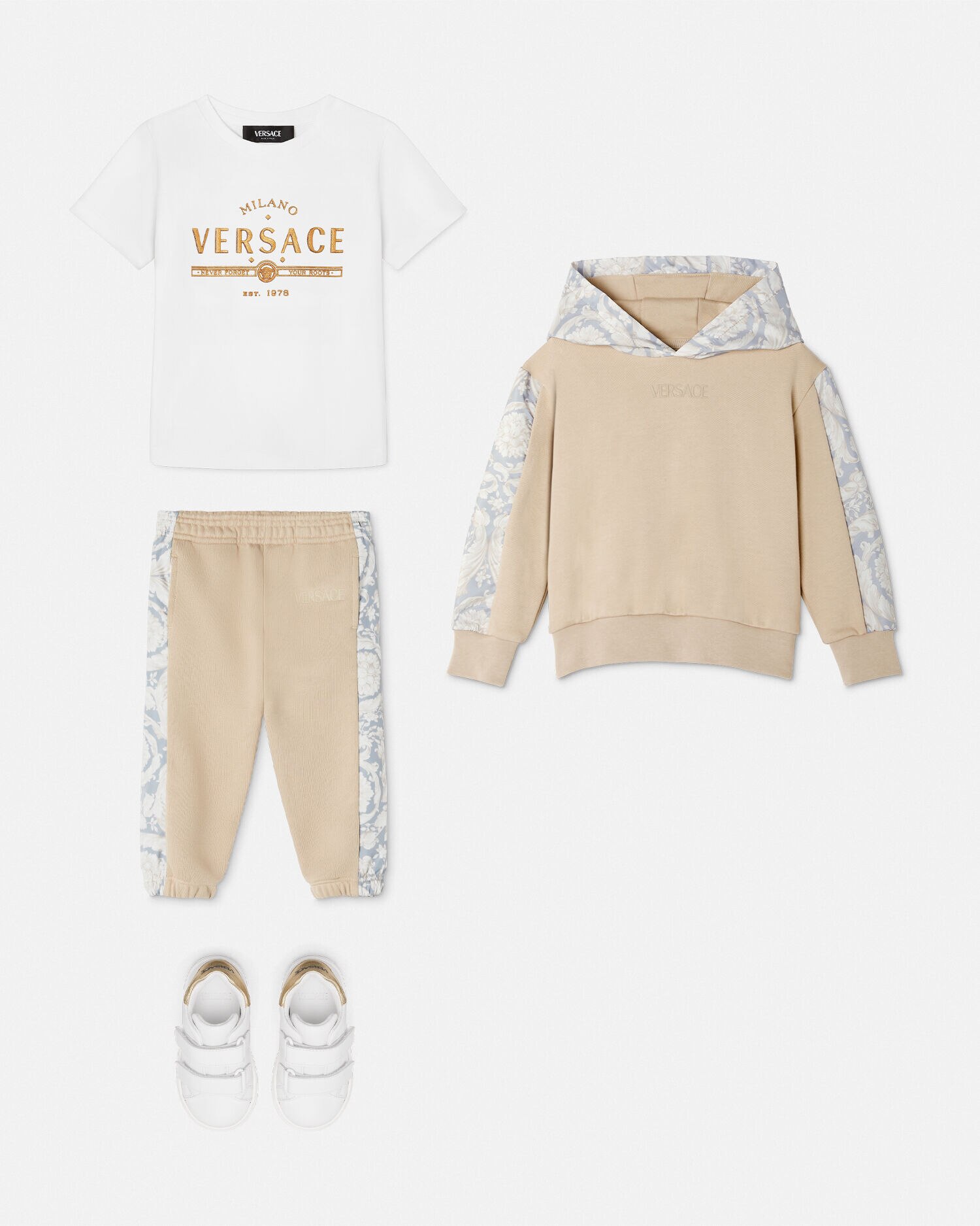 Barocco Kids Paneled Hoodie VERSACE RU