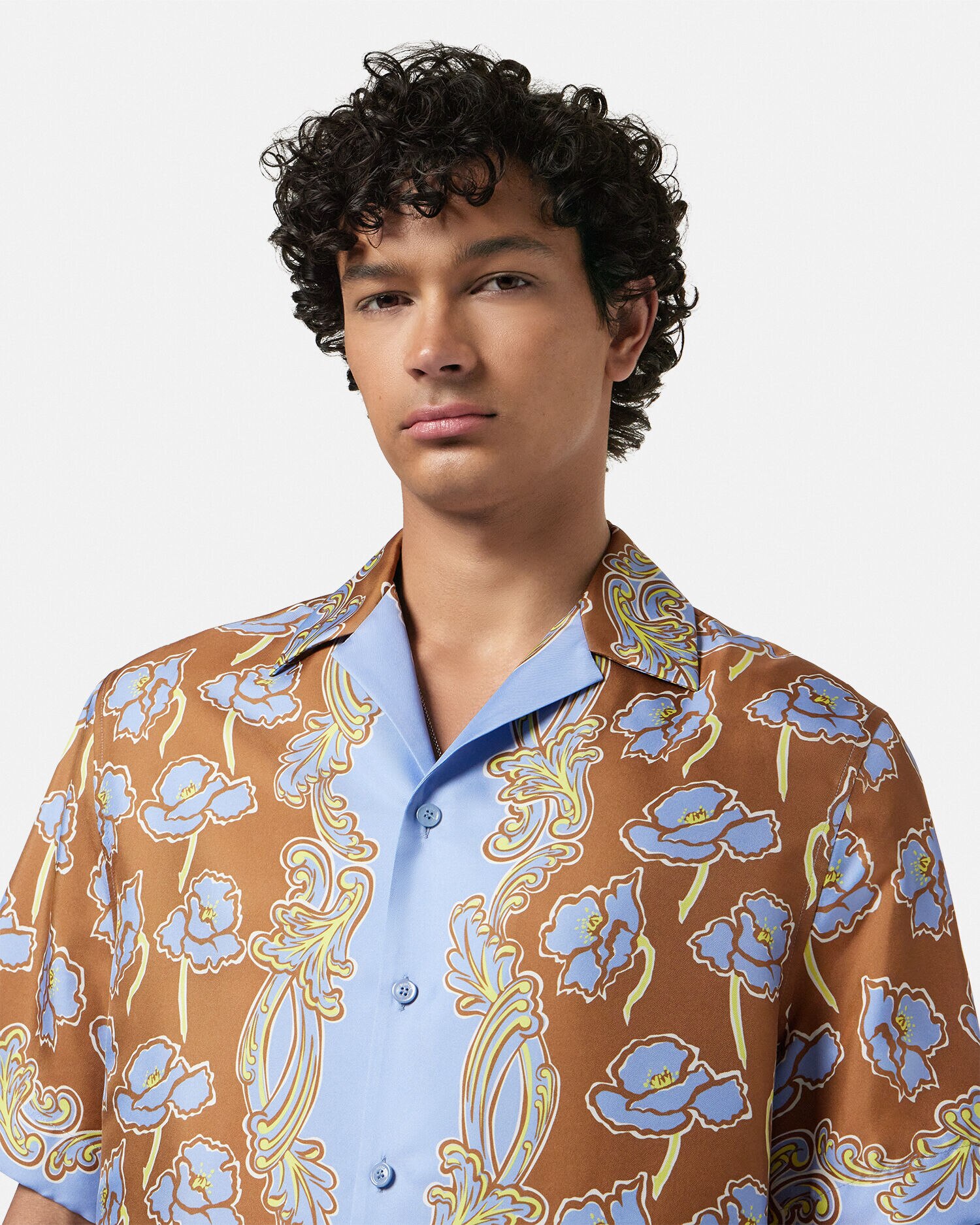 Poppies Foulard Silk Shirt Print | VERSACE