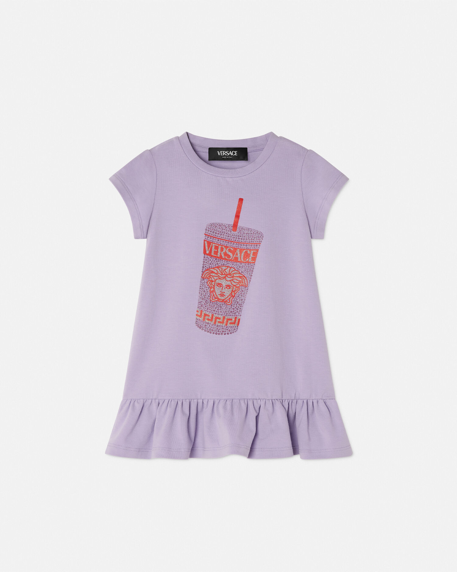 Glitter Medusa Cup Baby T Shirt Dress VERSACE RU