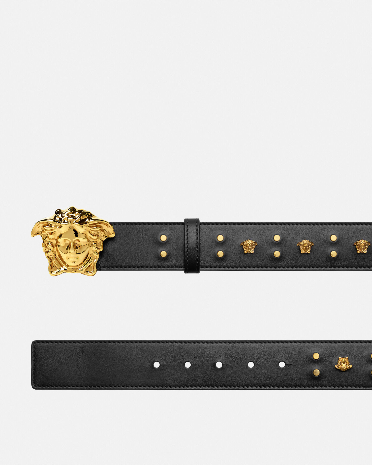 Studded Medusa Leather Belt 4 cm VERSACE RU