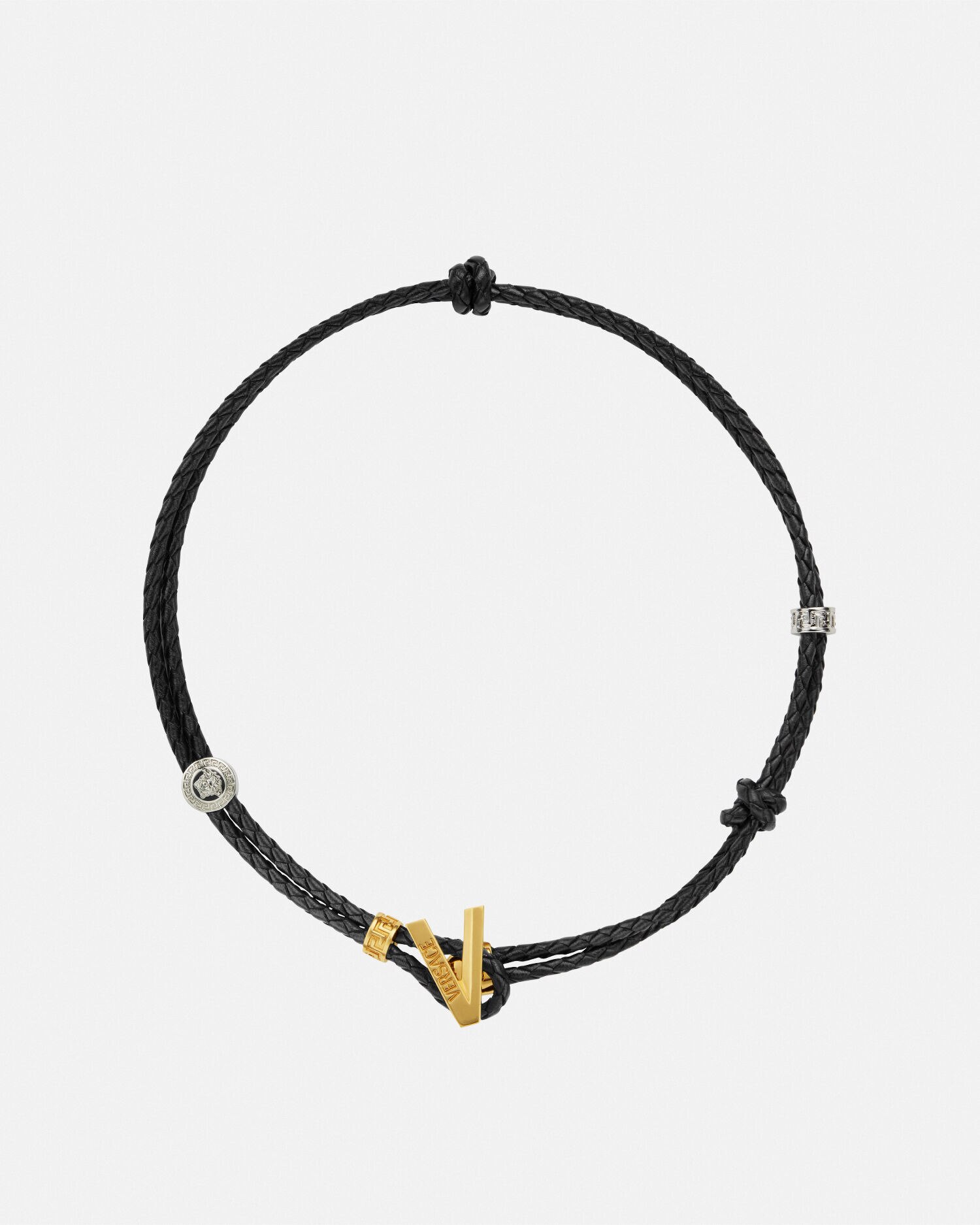 V2025 Chain Leather Necklace VERSACE RU