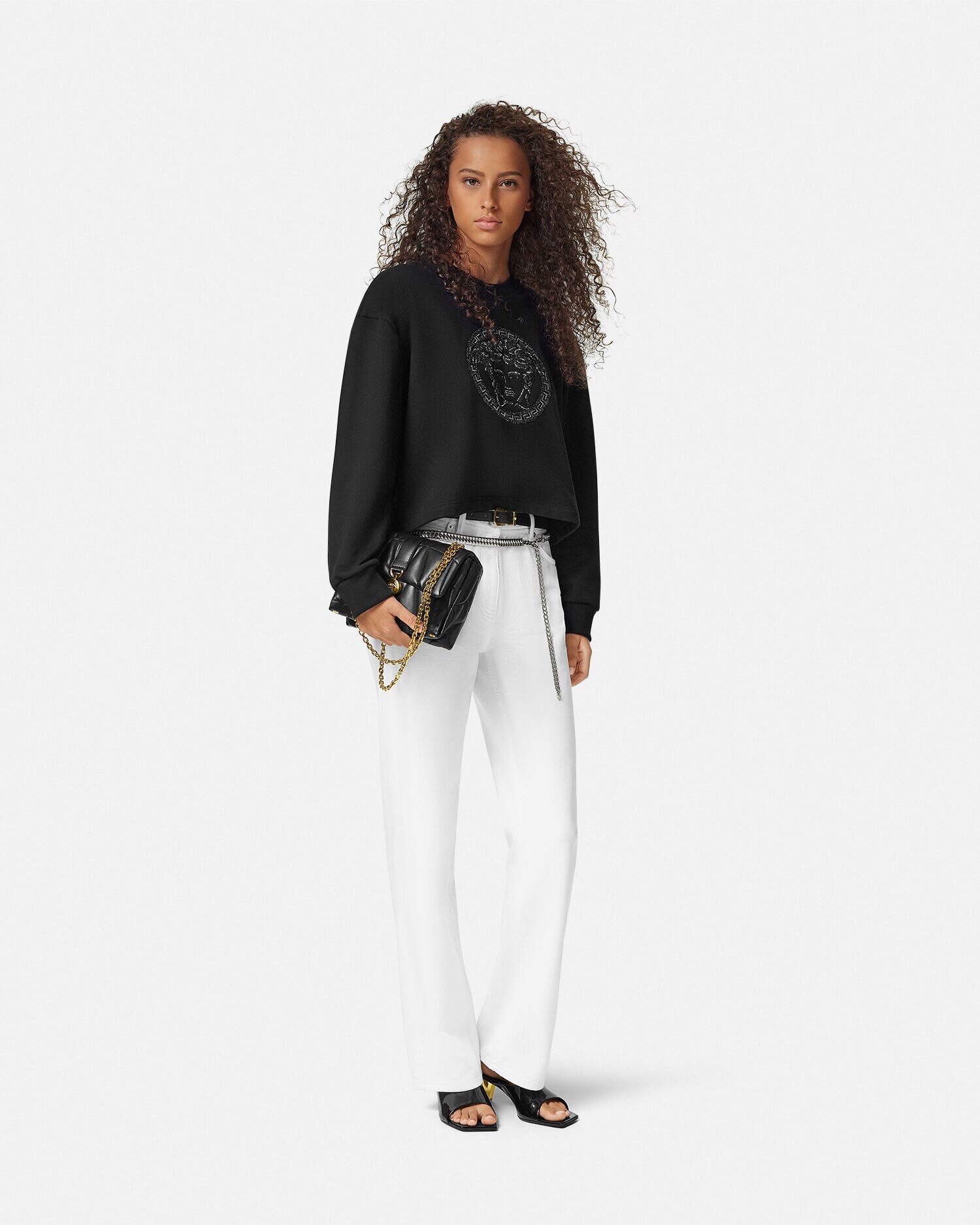 Embellished Medusa Sweatshirt VERSACE RU