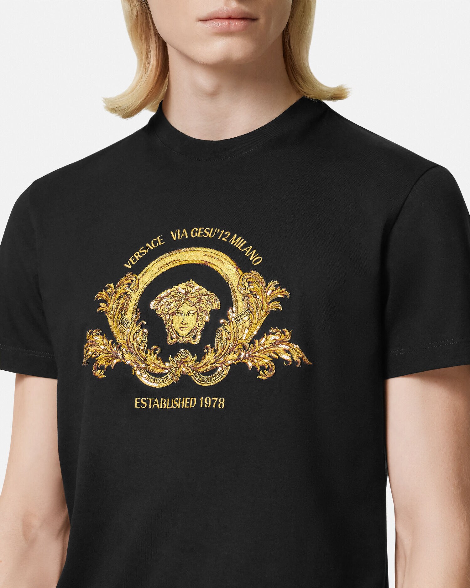 versace t shirt black gold