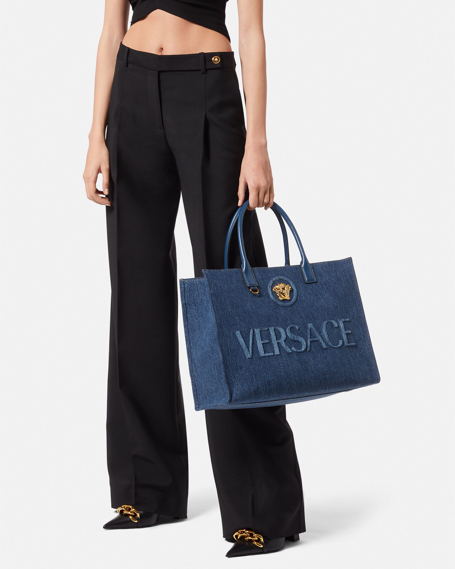 Denim tote bags online discount