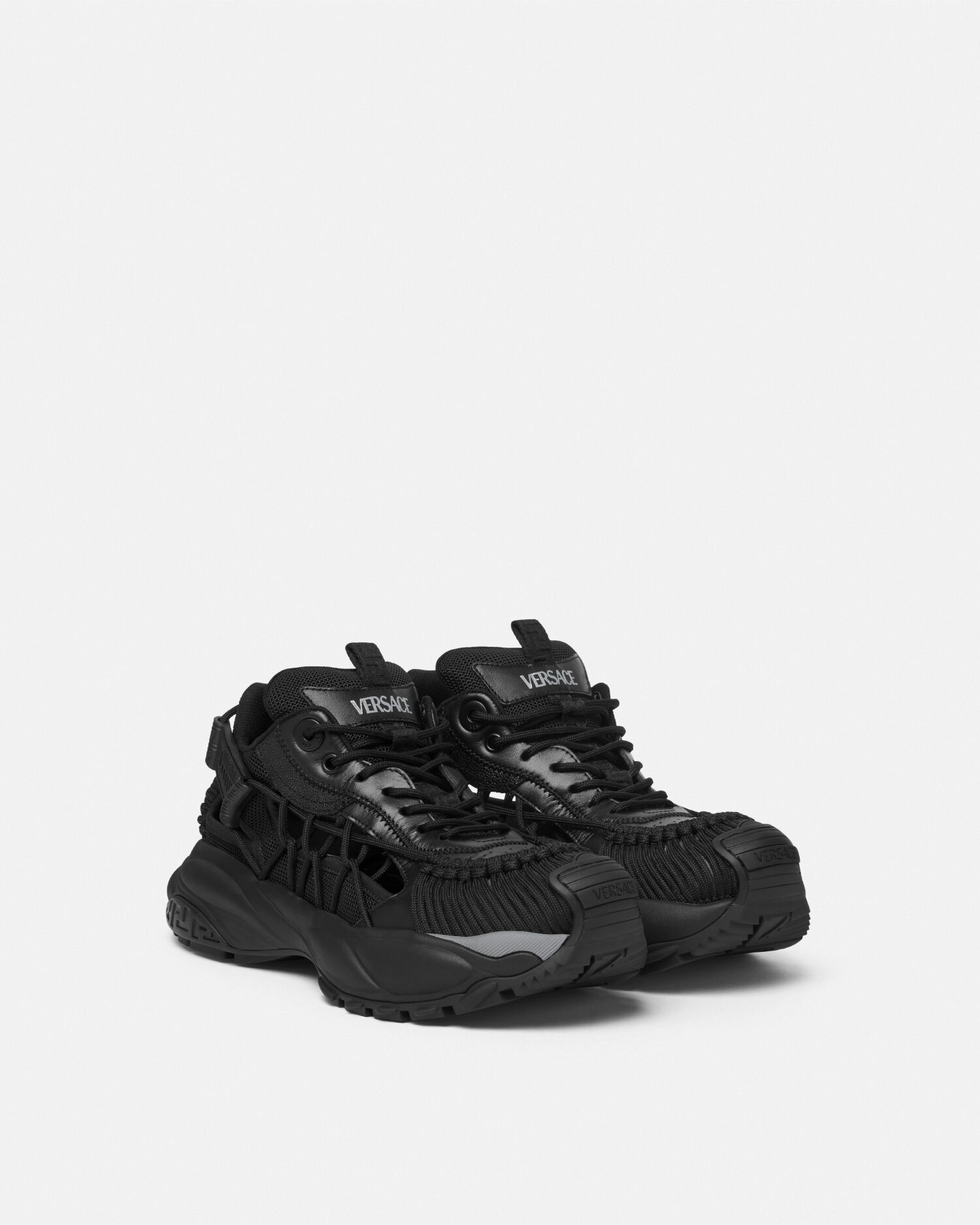 Mens black versace shoes on sale